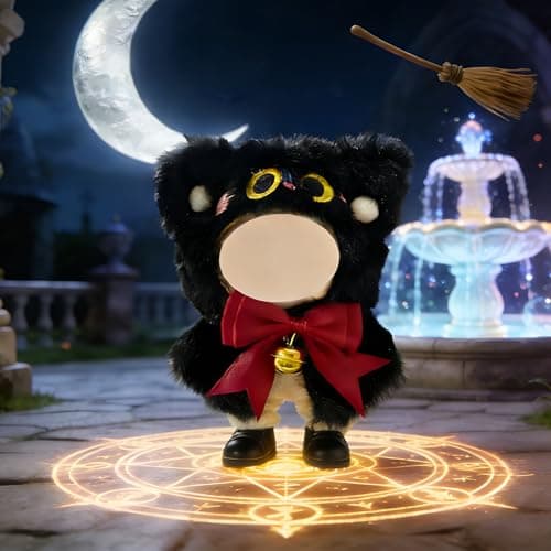 Ezcora 5 Sets Magical Fantasy Dress-Up Clothes for 17cm Dolls, Pumpkin, Witch, Bunny, Cat & Fantasy Outfits, 6.7-Inch Doll Accessories with Shoes and Glasses, Kawaii Idea (No Dolls) - Thumbnail 6