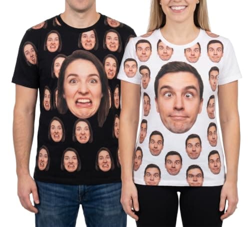 Personalized Prank Photo Customized T-Shirt - Customized Clothing Featuring Your Photo | Suitable for Parties, Gatherings, as a Surprise Appearance Black - Image 1