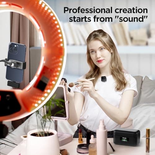 Smedz Wireless Microphone for iPhone Android,Mini Lavalier Microphone with AI Noise Reduction, 164FT Range&80H Charging Case Magnetic Mini Mic for for YouTube TikTok Vlog Podcast Live Streaming - Thumbnail 3