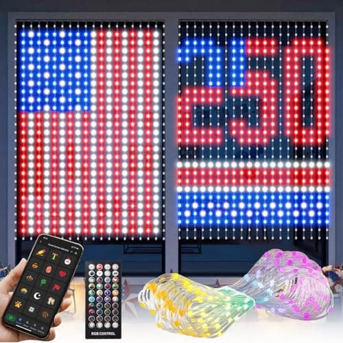 540Leds Dynamic Curtain Lights, Smart App and Remote Control DIY Christmas Window Lights, Color Changing Animated Led Curtain String Lights IP65 Waterproof for Bedroom Wall Outdoor Decor, 5 x 6.6ft - Image 1