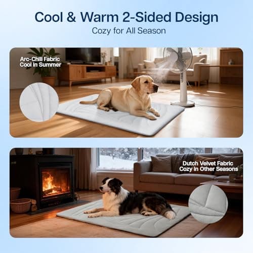 Petrendy Dog Cooling Mat, 59"x40" Cooling Mat for Large Dogs, Arc-Chill Cold Fabric Delivers Rapid and Lasting Cool (Q-Max>0.5), Portable & Washable Pet Pad for Summer - Thumbnail 4