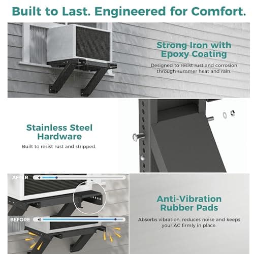 No-Drilling Window Air Conditioner Support Bracket, AC Holder Stand Mount - Thumbnail 6