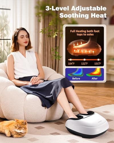 Shiatsu Foot Massager Machine with Heat & Remote, 2026 Upgraded Deep Kneading Feet Massager for Plantar Fasciitis & Neuropathy, 3 Heat Levels, Multi-Mode Massage, Auto-Off Timers, Gifts for Women Men - Thumbnail 4