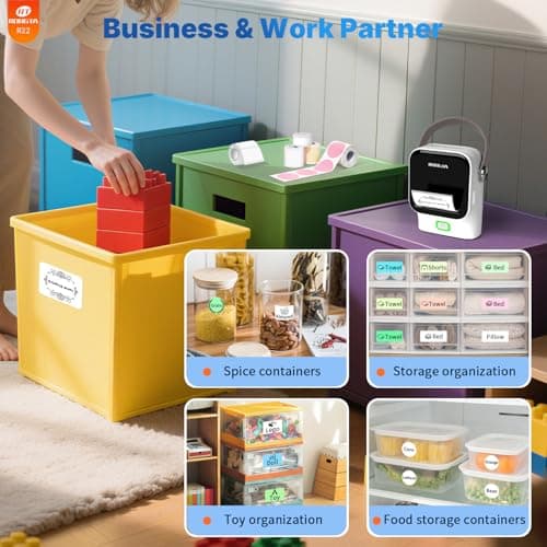 Rongta Bluetooth Label Maker Machine with Tape, Thermal Label Printer for Office, Small Business Essentials, Home Organization, Portable Inkless Sticker Label Maker with 2x1.18 inch Labels - Thumbnail 6