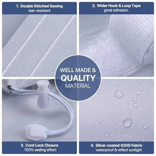 LOVIGA Portable Air Conditioner Window Vent Kit, 100% Sealing Portable AC Window Kit Seal Kit, Fit Both 5" & 6" Hose, Keep Hot Air Out, Length Adjustable, Waterproof,10X24~40 Inch - Thumbnail 5