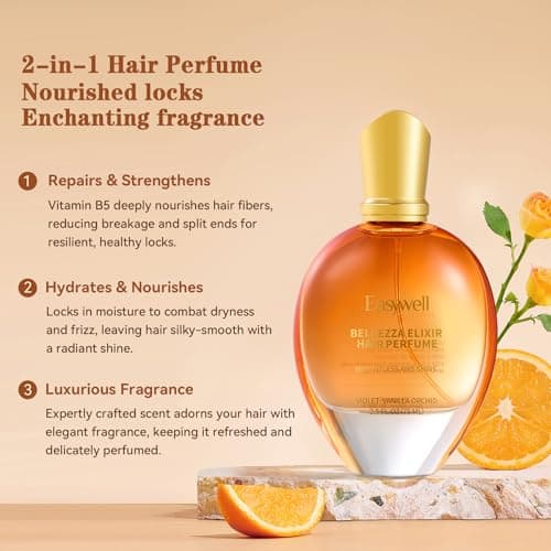 EASYWELL Hair Perfume for Women, Leave In Conditioner Spray, Mothers day gifts, Hair Spray Women with Vitamin B5, Violet Vanilla Orchid, 2.5 Fl Oz - Thumbnail 2