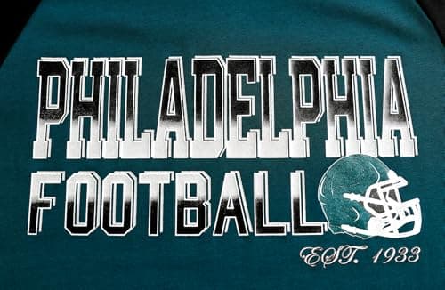 Simapak Mens Football Fans Athletic City Raglan T-Shirts - Midnight Green & Black (Size:XL) - Thumbnail 5