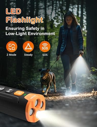 ATVIOO Dog Bark Deterrent Device– Ultrasonic Anti Barking Device for Dogs, 3X Emitters, Rechargeable Trainer for Dogs 6M–8Y, Indoor/Outdoor (Black) - Thumbnail 5