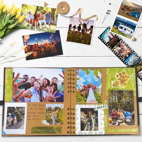 AIPASA Scrapbook Album, Our Adventure Book, Scrap Book Photo Albums, Photobook Memory Books, Scrapbooking Albums Ideal for DIY Scrapbook Journal, Travel Gift, Art & Craft Projects (Brown, 8x8 Inch) - Thumbnail 2