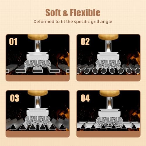 HOUSE AGAIN Grill Brush and Scraper Bristle Free with Dual Grip, 304 Stainless Steel Food-Grade Brush Head, Outdoor Grill Cleaning Brush Safe BBQ Grill Accessories Cleaner for Porcelain/Weber/Charcoal - Thumbnail 6