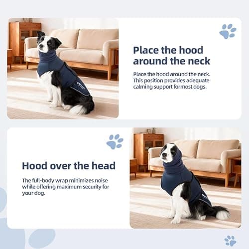ExploreU Dog Anxiety Vest Skin-Friendly Thunder for Dogs, Dog Calming Shirt for Thunder, Fireworks, Vet Visits and Separation - Keep Pet Calm Without Medicine (Blue, M) - Thumbnail 5