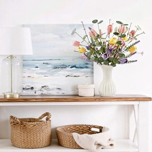 Acfruits 6 Pcs Wildflowers Artificial Flowers Daisies and Tulips Faux Wildflowers Spring Flowers Artificial for Decoration Spring Silk Floral Arrangement Table Centerpieces Home - Thumbnail 2