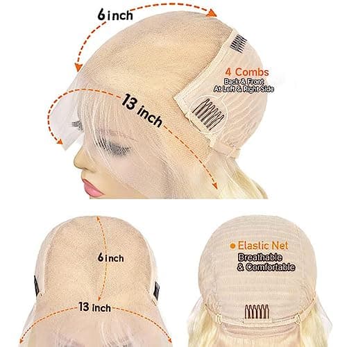 Lotulo 613 Lace Front Wig Human Hair 13x6 Transparent Lace, 613 Body Wave Lace Front Wig Human Hair, 200% Density Lace Front Wigs Pre Plucked with Natural Hairline (26 Inch) - Thumbnail 4