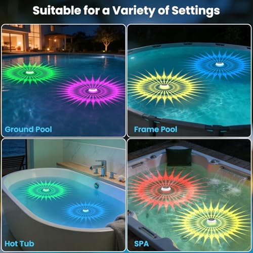 2026 Upgrade Solar Powered Floating Pool Lights(1 Pack), 1800mAh Pool Lights That Float with Remote, 42 Lighting, Timer Function, IP68 Waterproof for Inground/Above Ground Pool, Pool Party, Bathtub - Thumbnail 6