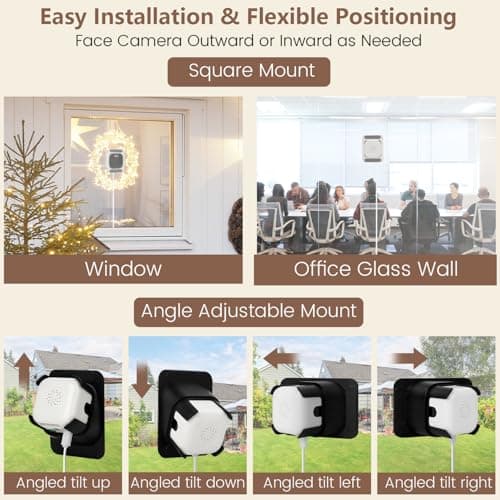 3MP 2K Window Camera, 2.4GHz & 5GHz WiFi Indoor Cameras for Home Security with Full Color Night Vision, Dual-Angle Mount, AI Person & Motion Detection, 24/7 Recording, 2-Way Audio, Real-Time Alerts - Thumbnail 5
