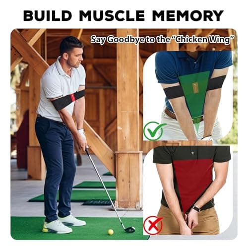 Josongslax Golf Swing Trainer Aid, Adjustable Elastic Swing Correcting Arm Band, Golf Practice Accessories to Fix Chicken Wing, Golf Training Equipment Gifts for Golfers, Beginners and Players - Thumbnail 6