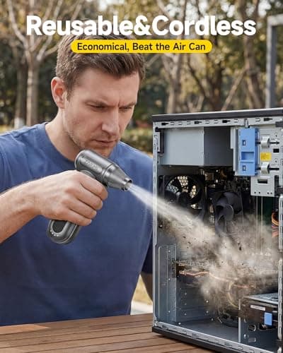 ZARIMI Electric Compressed Air Duster, 170000RPM High-Speed Cordless Air Blower with Rechargeable Battery for Keyboard, PC & Electronics Car Cleaning, Reusable Canned Air Alternative - Thumbnail 4