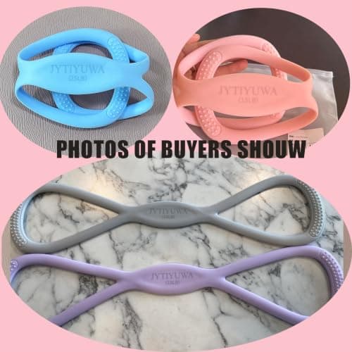 JYTIYUWA Resistance Bands with Handles,Figure 8 Resistance Band Elastic Fitness Bands Yoga Exercise Band for Home Gym Workout,Pilates,Strength Training Pink 25LB - Thumbnail 5