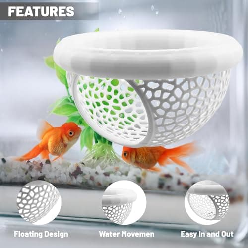 Ptazucv Aquarium Floating Betta Fish Skins, Suitable for Fighting Fish, Shrimp, and Small Fish Multi-Functional Hammock, Aquarium Hiding Feeding Decorative Accessories (White) - Thumbnail 2