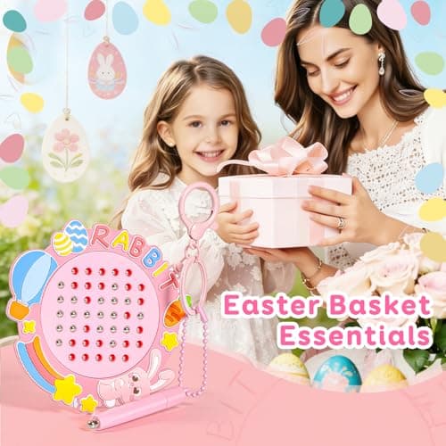 Easter Basket Essentials,Toys for Girls Age 3 4 6 7 8,Sensory Fidget LearningToy,Birthday Gift,Bunny Magnetic Drawing Board for Toddlers Kids 3+,Valentines Day,Travel Magnet Game for Airplane Car Ride - Thumbnail 3