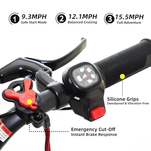 RFN 36V Kids Electric-Dirt-Bike 3-Speed Jump Bike – Lightweight Aluminum Frame Electric Bike, 15.5 mph Max Speed, 13.7-Mile Range for Ages 4-8 - Thumbnail 6