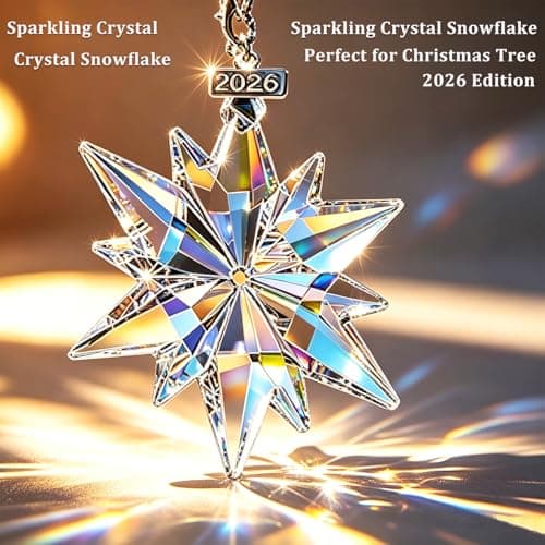 2026 Annual Christmas Ornaments Crystal Snowflake Star, Sparkly Crystal Ornament for Christmas Tree, Beautiful Ornaments for Women Girls - Thumbnail 2