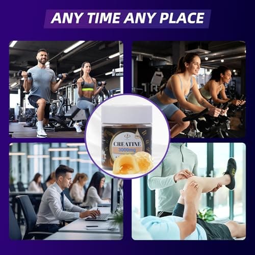 Creatine Gummies 3000mg with Shilajit | Juice-Burst Filled for Muscle Recovery, Strength & Energy Booster | Natural Testosterone & Cognitive Support for Men & Women | 60 Count, Blueberry Flavor - Thumbnail 4