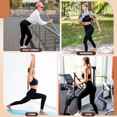 Walifrey Leggings for Women,High Waisted Buttery Soft Yoga Pants for Workout Gym Athletic Navy Blue SM - Thumbnail 6
