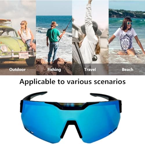 ActHose TR90 Polarized Sports Sunglasses for Men Women, UV400 Protection Lightweight Cycling Glasses for Outdoor Sports Fishing Running Baseball Softball - Thumbnail 5