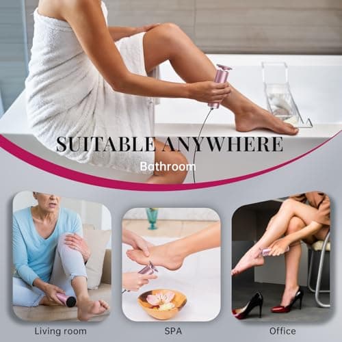 Krofaue Electric Foot File Remover Callus - Professional Aluminum File Grinder Adjustable Pedicure Tools with 60pcs Sandpaper Disks for Dead Skin - Thumbnail 4