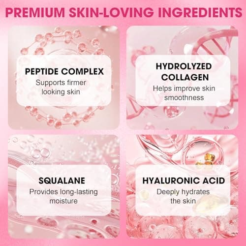 Deep Collagen Silk Peptides Facial Ampoule – Intensive Firming & Hydrating Face Serum with Multi Peptides, Hydrolyzed Collagen, Hyaluronic Acid & Squalane for Plump-Looking Skin, 1 fl oz - Thumbnail 2