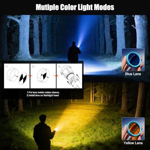 SKYFIRE LED Flashlight with Camping Light,1139LM Super Bright,701M Long Range,4500mAh Type-C Rechargeable,Aluminum Alloy,4 Gear Power Display,Multi-Mode,Shockproof for Outdoor Hiking Camping - Thumbnail 6