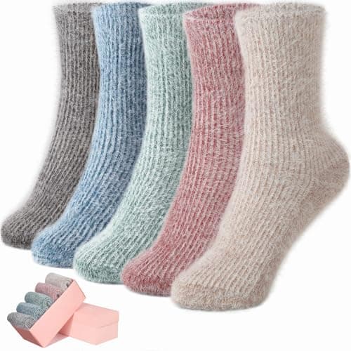 SISOSOCK Fuzzy Cozy Warm Socks for Women-Winter Home Thick Wool Soft Sleeping Socks-Perfect Gifts for Women - Image 1