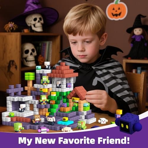GobiDex 108PCS Magnetic Blocks & Figures Crew Playset, Build Weird Monster MagWonder with STEM Building Toys, Pretend Play Montessori Gift for Boys and Girls 3+ Years Old - Thumbnail 6