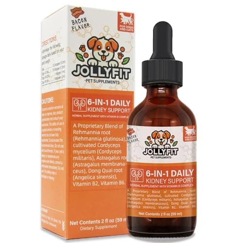 6-in-1 Kidney Support for Cats & Dogs – Promotes Healthy Kidney Function, Energy Levels & Fluid Balance – Veterinarian Formulated Herbal Supplement with Vitamin B2 & B6 – 2 fl oz (59 ml)