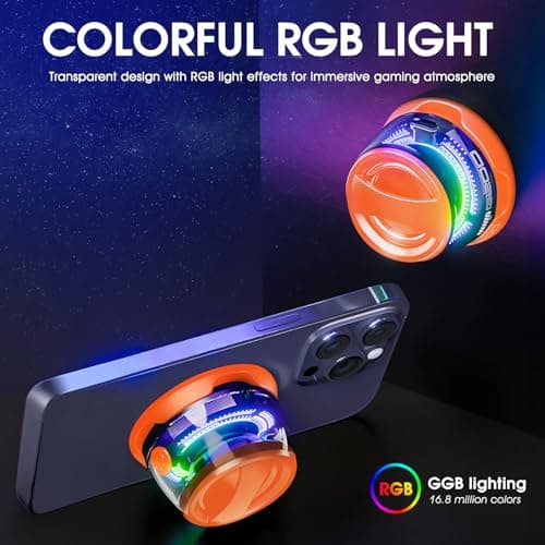 Magnetic Bluetooth Speaker,Small Bluetooth Speaker with Multi-RGB Color Light and Phone Holder for Metal Surface, Perfect Mini Speaker for Shower,Room,Bike,Car,Outdoor Gifts for Teens (1 Pack Orange) - Thumbnail 4