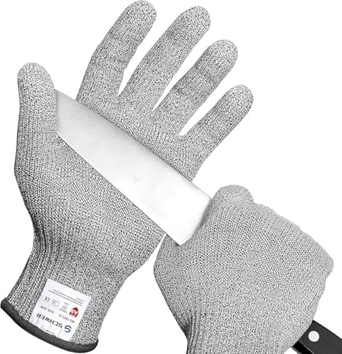 Schwer SlicePro ANSI A9 Cut Resistant Gloves, Food Grade Cutting Glove for Kitchen Food Prep, Mandoline Gloves for Meat Cutting, Oyster Shucking, Fish Fillet Processing, PR1501-G, L