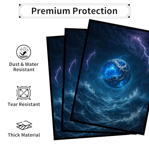 MTG Card Sleeves - Element Series (Earth/Fire/Wood/Water/Dark) - Ultra Clear Front & Matte Finish Back, 100 Count Standard Size Matte Art Sleeve for Magic The Gathering (Abyssal Tear) - Thumbnail 4