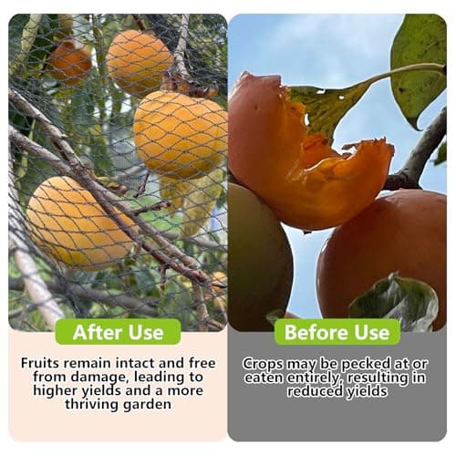 10x10ft Bird Netting, 1/2 inch Mesh, Heavy Duty Garden Netting for Fruit Trees, Blueberry Bushes, Vegetables, Extra Strong Woven Mesh Against Birds, Deer, Squirrels, Poultry and Other Animals - Thumbnail 4