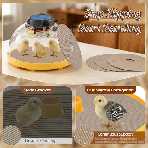 YIBOBO 6 Pack Upgraded Corrugation Hatching Mat with Ventilation Holes, Textured Disposable and Absorbent Hatch Floor Covering, for Stable Chick Footing and Humidity Balance in 24-Egg Incubators - Thumbnail 3