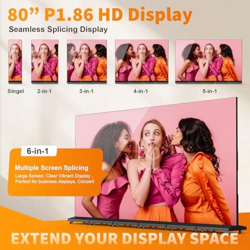JASZDOT 80" Seamless Splicing LED Display, Foldable Poster Screen with P1.86 Digital Signage Display LED Totem with USB/HDMI/WiFi/Remote - Thumbnail 2