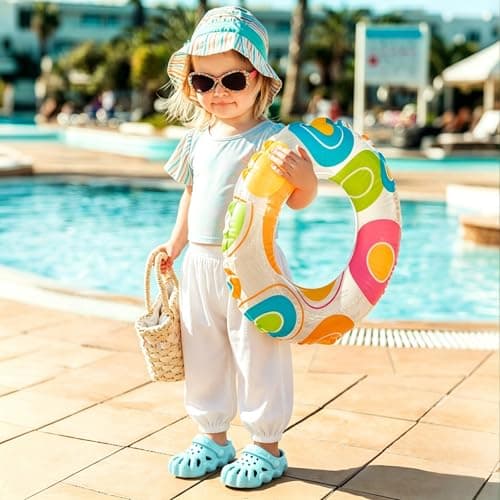 AOVOG Toddler Girls Boys Clogs Cute Garden Shoes Slip On Shower Slide Sandals Beach Kids Water Shoes WaterBlue - Thumbnail 2