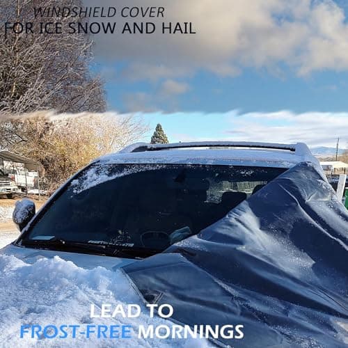 Windshield Cover for Ice and Snow for 2015-2025 2026 Ford Transit Accessories Wagon XL Cargo Vehicle,Connect Van Custom Fit Transit Oxford Fabric Windshield Frost Cover, All Weather Hail Protector - Thumbnail 4