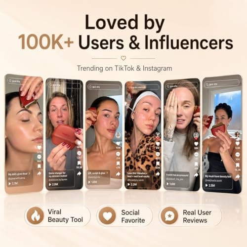 ZDEER GS5 Electric Heated Gua Sha Kit, Red Light Face Massager Tool, Red - Thumbnail 6