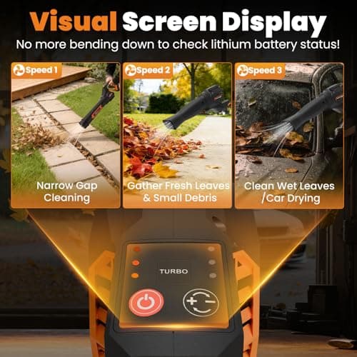 maXpeedingrods Leaf Blower Cordless, 650CFM Electric Leaf Blower with 2 x 4.5Ah Batteries & Fast Charger, 180° Deformation Blower, Lightweight Leaf Blower for Lawn Care, Garden, Patio & Outdoor Clean - Thumbnail 5