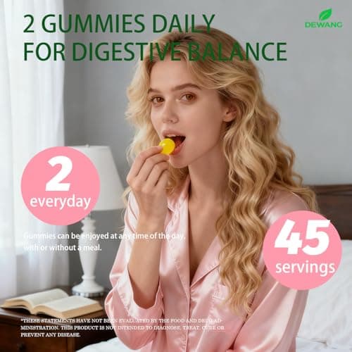DEWANG Premium Feminine Balance Gummies for Women’s - Immune Support& PH Balance - Vegan, Gluten-Free - Grapes Flavor, 90 Count 45 Servings (Pineapple) - Thumbnail 5