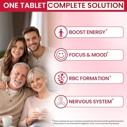 VITBOOST Vitamin B12 1000 mcg Chewable Tablets - 365 Count Natural Berry Flavor B-12 Vitamin for Energy & Nervous System Support - Non-GMO, Vegan Tablets - Made in USA - Thumbnail 4
