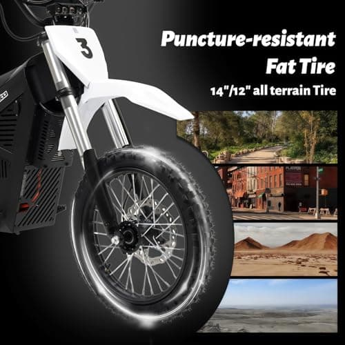 SYX MOTO ARC Electric Dirt Bike, 3000W Peak 36MPH Electric-Motorcycle with 48V/21AH Battery E-Bike, Full Hydraulic Brakes and Suspensions Mountain Off-Road E-Dirt Bike, for Teens & Adults (Silver) - Thumbnail 6