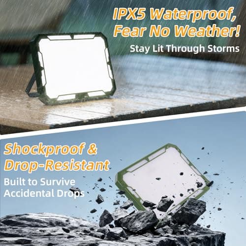 UMLAEN Camping Lantern Rechargeable Camping Lights 20W,1000LM, 6 Modes, Waterproof Camping Essentials with 4 Magnetic Bases, for Emergency, Power Outages, Tent, Hiking, Car Repair, Fishing - Thumbnail 5