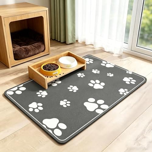 Dog Mat for Food and Water, 24"x16" Quick Dry Cat Food Mats, No Stains Pet Mat for Food and Water Dog Feeding, Easy Clean Pet Placement